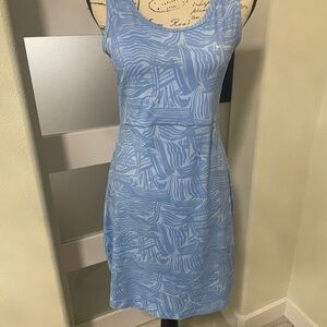 Columbia Blue Sleeveless Sheath Mini Dress